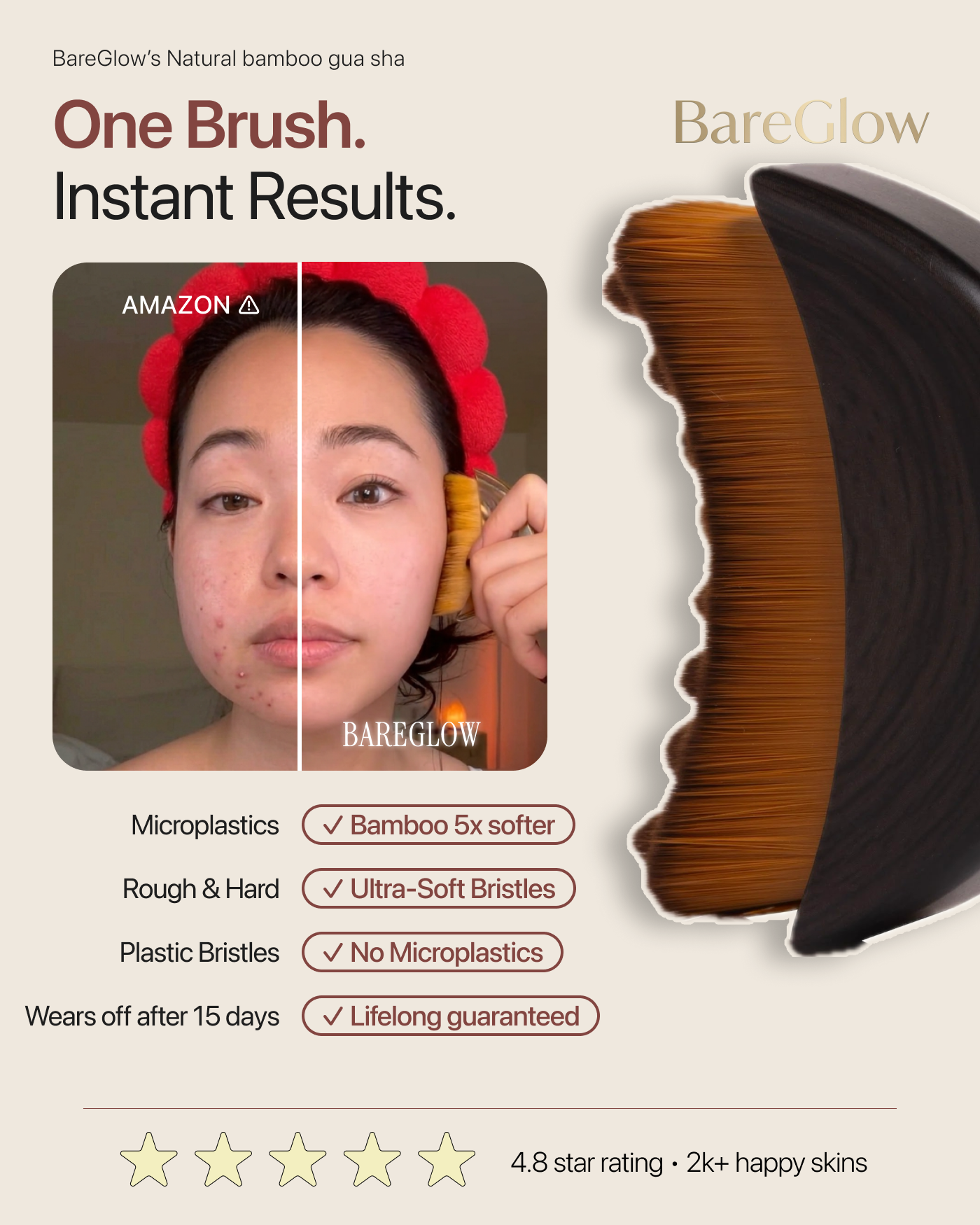 Lymphatic Drainage Gua Sha Bamboo Brush