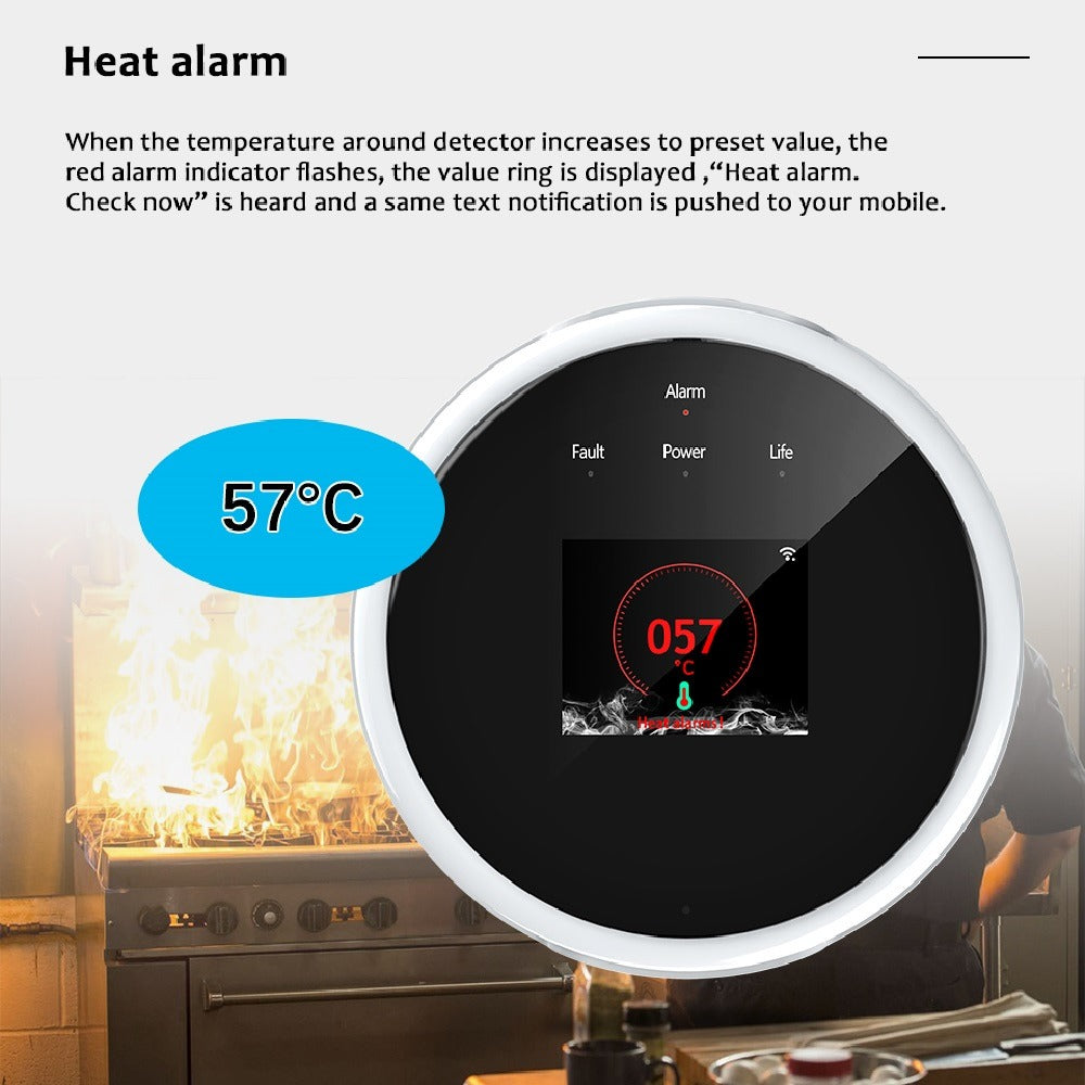 Intelligent WiFi Natural Gas Sensor, Household Combustible Gas Alarm Detector for Leak Detection